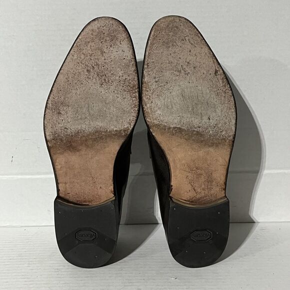 Moreschi Men's 10 Leather Driving Shoe Penny Loafer Dark Brown Made in Italy - Picture 7 of 9